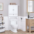 Bathroom Over the Toilet Storage Cabinet with Tilt-Out Cube, White Space-saving Organizer for Small Bathrooms, Doors Conceal Clutter, Adjustable Shelf, Anti-Tip Device, Engineered Wood