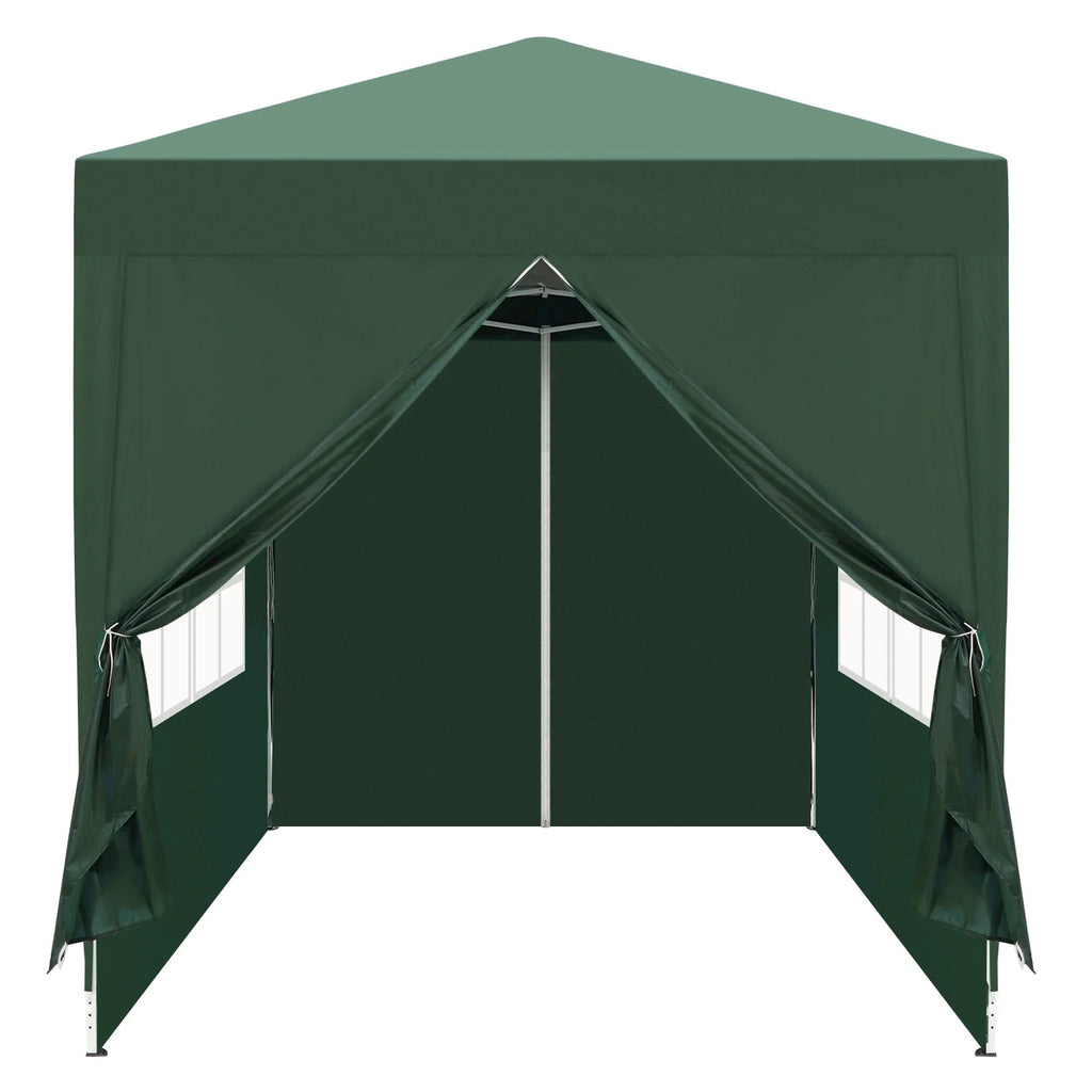 6.5x6.5ft Pop Up Canopy Tent - Instant White Gazebo w/ 4 Sidewalls, UPF 50+ & Carry Bag, 42 sq ft Shade for Camping/Patio (200x200cm)