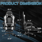 Ergonomic Gaming Chair with Footrest and Massage Support, Reclining Computer Chair for Gaming Room and Home Office