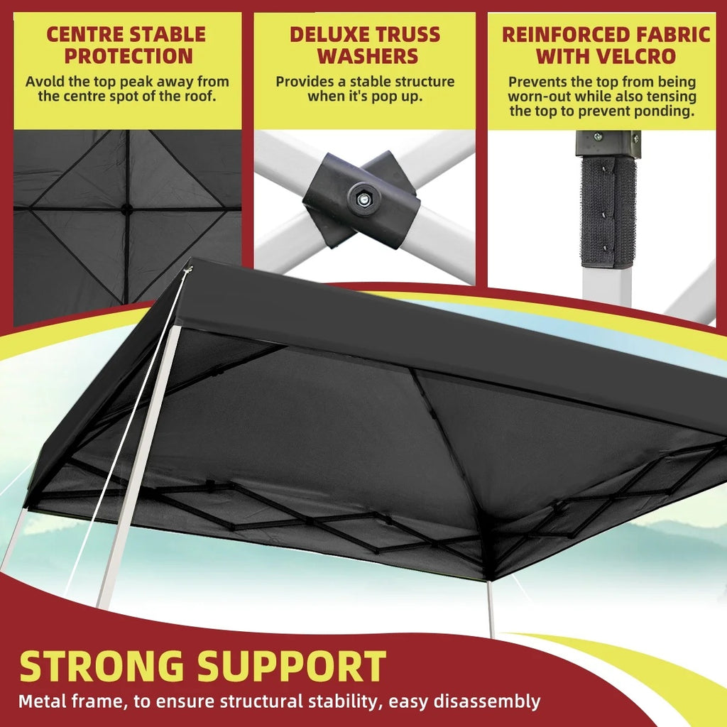 10x10 Pop Up Canopy Tent With Durable Silver Coated Cover And Adjustable Slant Legs, Easy Setup Outdoor Patio Instant Sun Shelter - Blue, Included 1 x Storage Carry Bag, 4 x Guylines, 8 x Stakes