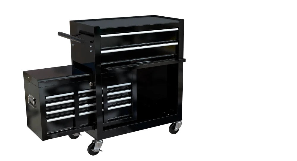 8-Drawer Rolling Tool Chest with Wheels, Removable Tool Box with Locking System, Tool Box Organizer with Hooks, Large Capacity Garage Storage Cabinet for Warehouse, Garage, Repair Shop, Orange