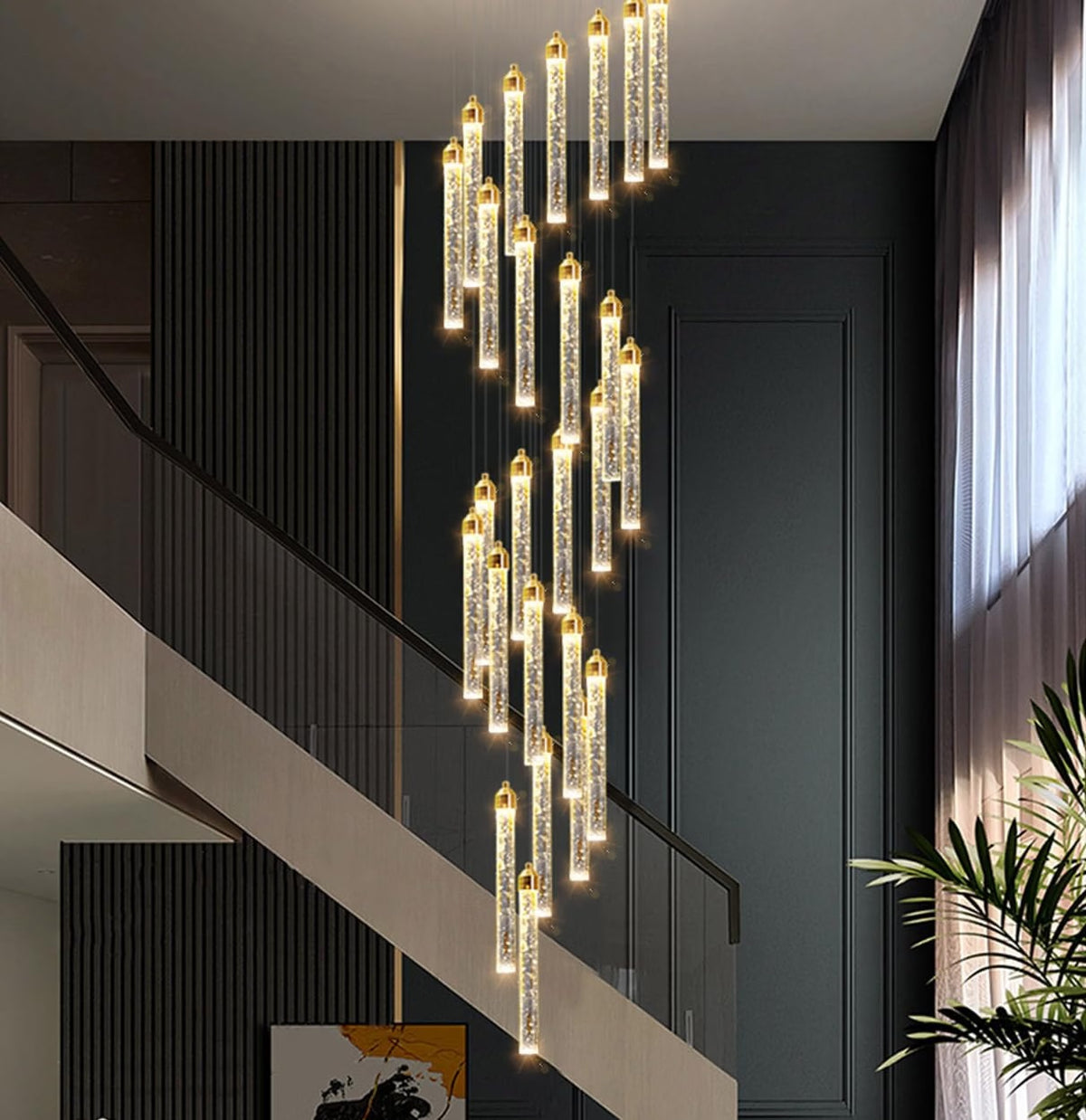 Modern Crystal Pendants Lighting Mini Chandelier for Kitchen Island LED Dimmable Ceiling Handing Lighting Adjustable Flush Mount Ceiling Light for Dining Room Hallway