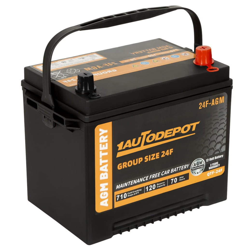 1AUTODEPOT BCI Group 35 Battery, AGM 12 Volt 650 CCA 55Ah 100RC Rechargeable Automotive Batteries for Car, Maintenance Free