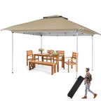 AVAWING 12x12 ft Outdoor Pop-up Canopy Party Tent Easy Setup Patio Wedding Tent, Khaki