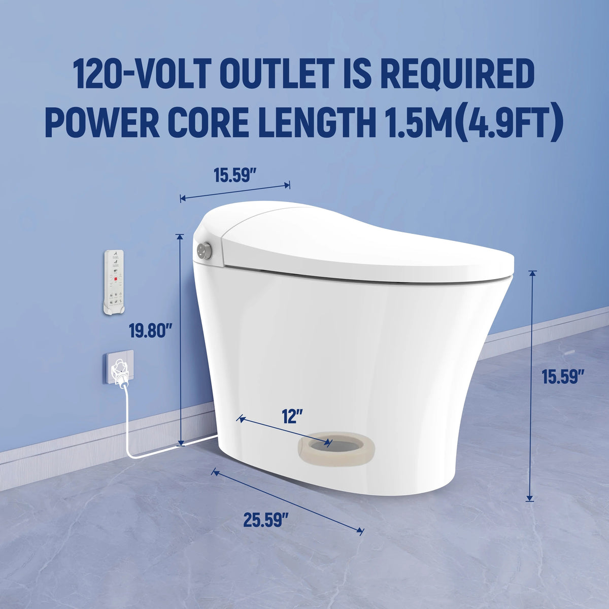HOROW Tankless Toilet, Modern Smart Toilet without bidet, Self Cleaning One Piece Toilet with Warm Elongated Seat,Heated Toilet HR-T10SD