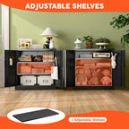 Aobabo Metal Storage Cabinet with Lock & Pegboard,Garage Storage Cabinet with 5 Adjustable Shelves,Tool Storage Cabinets for Home Office Garage,Assembly Required,Black