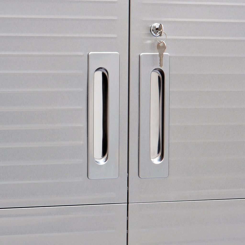 Seville Classics UltraHD? Steel Body Lockable Storage Cabinet Organizer Locker Shelving Unit, Graphite, 30" W x 18" D x 72" H
