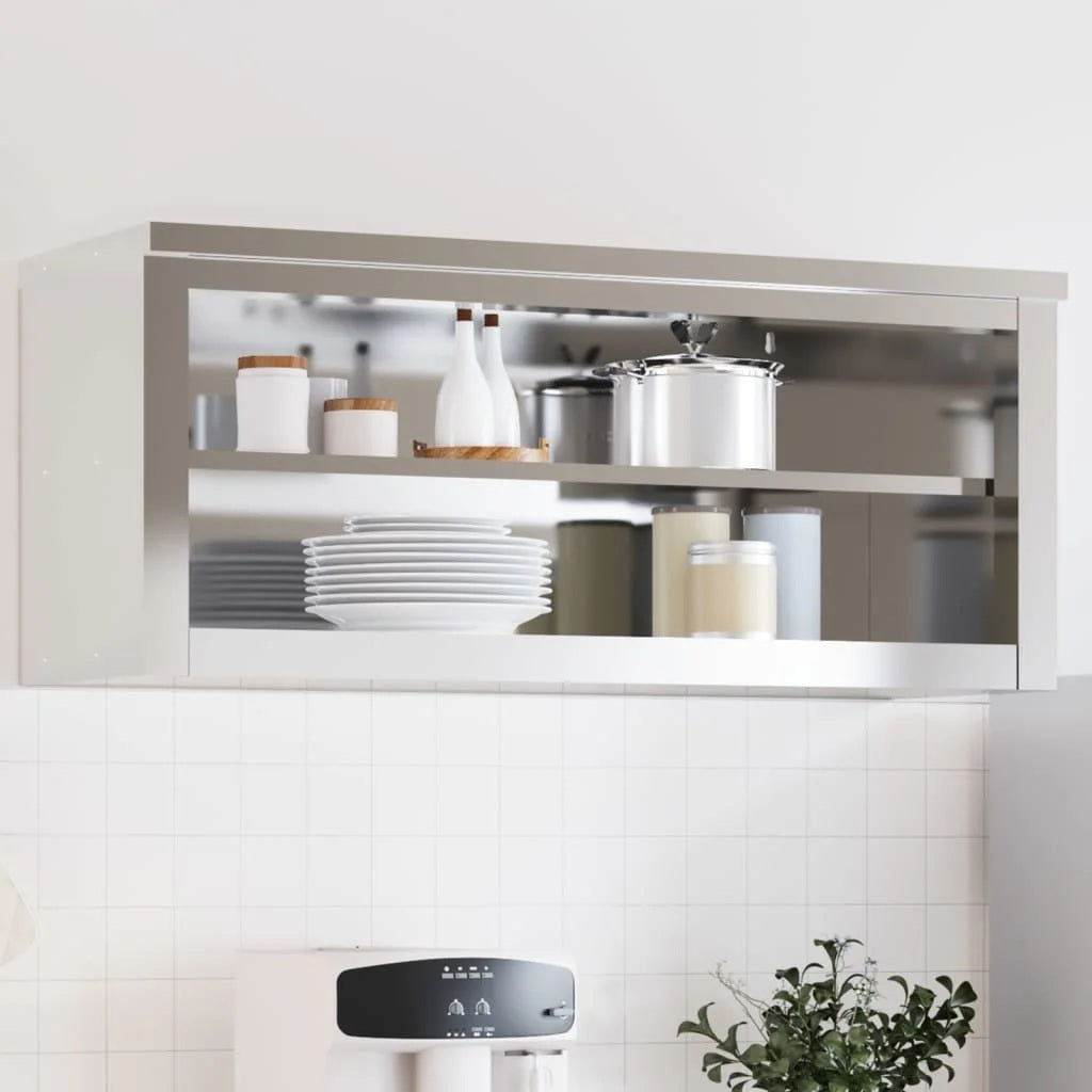 vidaXL Kitchen Wall Cabinet with Shelf Storage Restaurant Stainless Steel