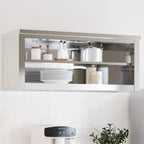 vidaXL Kitchen Wall Cabinet with Shelf Storage Restaurant Stainless Steel