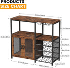 Bar Cabinet with Wine Rack, Liquor Cabinet for Home, Wine Bar with Storage, Home Bar Furniture for Living Room, Buffet Cabinet & Sideboard with Alcohol Storage