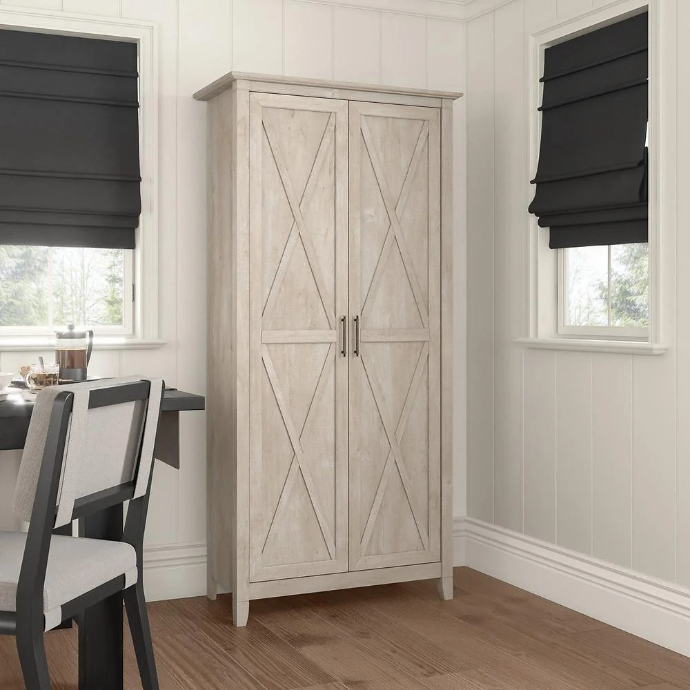 Key West Tall Storage Cabinet with Doors in Bing Cherry - Engineered Wood