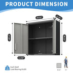 Tcbosik Rolling Storage Cabinet with Storage, Metal Tool Cabinet with Adjustable Shelf and 2 Doors, Lockable Storage Cabinet for Home Office Garage Basement, Black