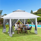 AVAWING 12x12 ft Outdoor Pop-up Canopy Party Tent Easy Setup Patio Wedding Tent, Khaki