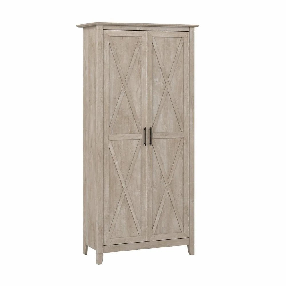 Key West Tall Storage Cabinet with Doors in Bing Cherry - Engineered Wood