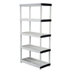 5-Tier Easy Assembly Multi-purpose Plastic Garage Storage Shelving Unit in Gray (36 in. W x 72 in. H x 18 in. D)