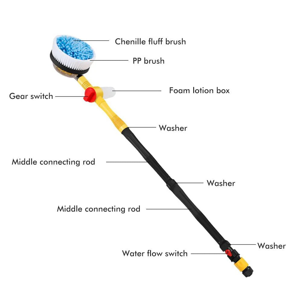 Car Wash Cleaning Kit Chenille Microfiber Wash Mop 360 Degree Automatic Rotation Car Wash Tool for Windshield Windows Doors