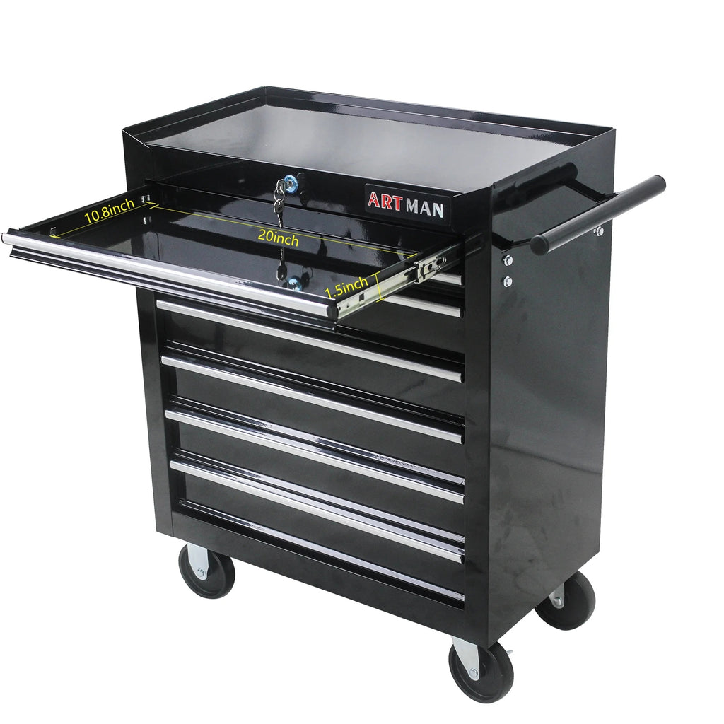 ARTMAN 7 Drawer Tool Rolling Storage Cart ,Tool Boxes Tool Chest with Wheels and Drawers for Garage Workshop Warehouse