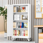 Erosoei 75"H Metal Garage Storage Cabinet with Wheels, Tool Storage Cabinet with 5 Adjustable Shelves