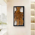 Abstract Live Edge Teak Wood Wall Sculpture, Natural Wooden Wall Art Decor for Living Room and Home Decoration
