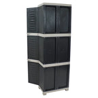 Sunnydaze Lockable Adjustable 72" Plastic 4-Shelf Freestanding Garage Storage Cabinet, Charcoal with Gray Trim