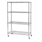 Seville Classics Solid Steel Wire Shelving Storage Unit Adjustable Shelves Organizer Rack, for Home, Kitchen, Office, Garage, Bedroom, Closet, Silver, 4-Tier, 36" W x 14" D