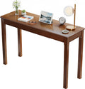 Solid Wood Desk with Drawers - 31.5" Narrow Desks for Small Spaces, Mid Century Modern Desks, Small Wooden Vintage Computer Writing Desk, Study Table for Home Office Bedroom, Walnut