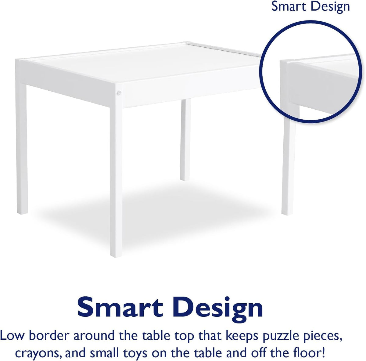 Hunter 3 Piece Kiddy Table and Chair Set, White