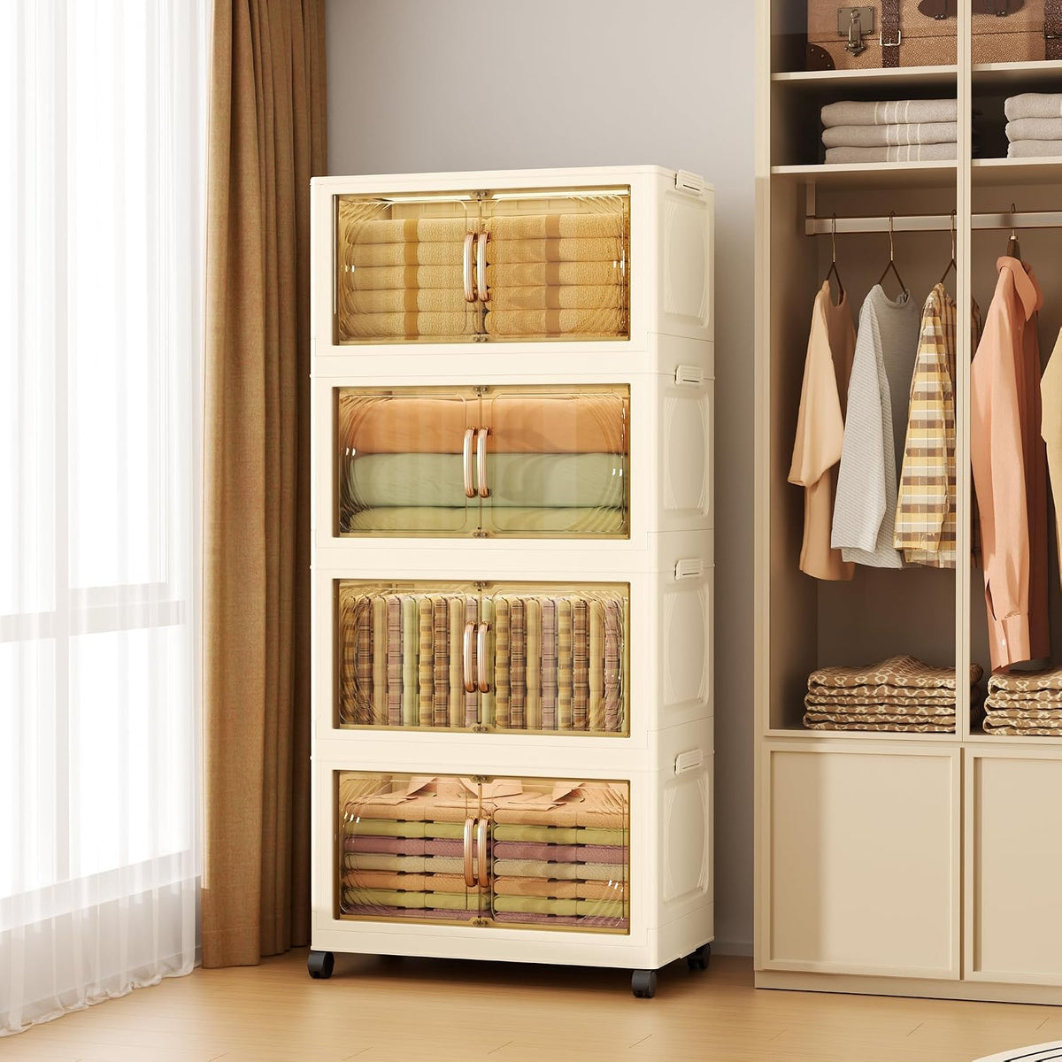 102QT 5-Tier Storage Bins with Lids for Home, Closet, Dorm