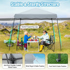 GVN Patio 10x10FT Instant Pop-up Canopy Folding Tent with Sidewalls and Awnings Outdoor-Gray, Full Waterproof Outdoor Party Event Tents for Outside Party Waterproof Tent BBQ Shelter