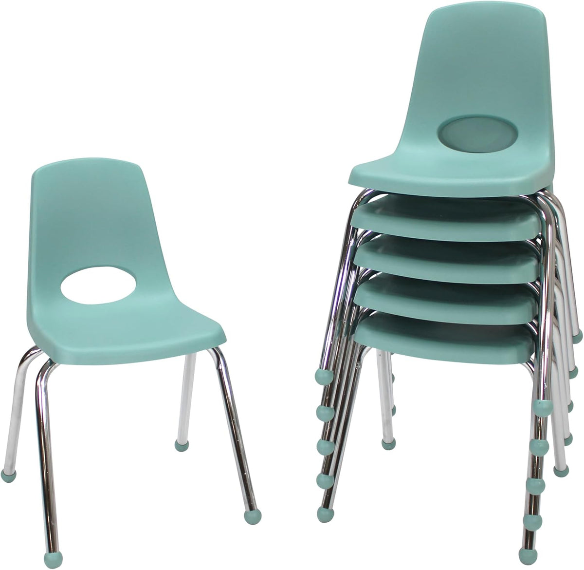 10" School Stack Chair with Swivel Glides, Purple, 6-Pack