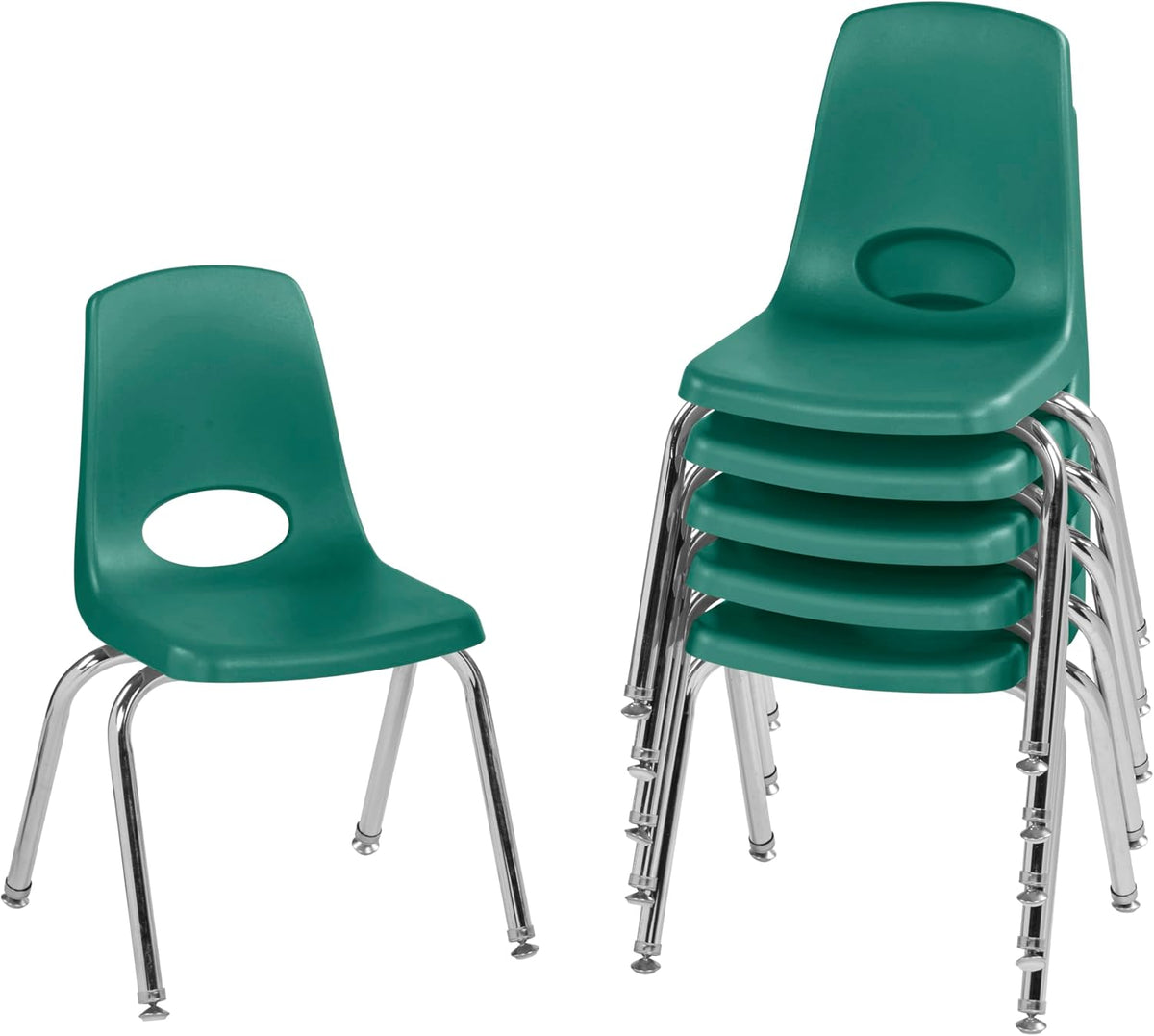 10" School Stack Chair with Swivel Glides, Purple, 6-Pack
