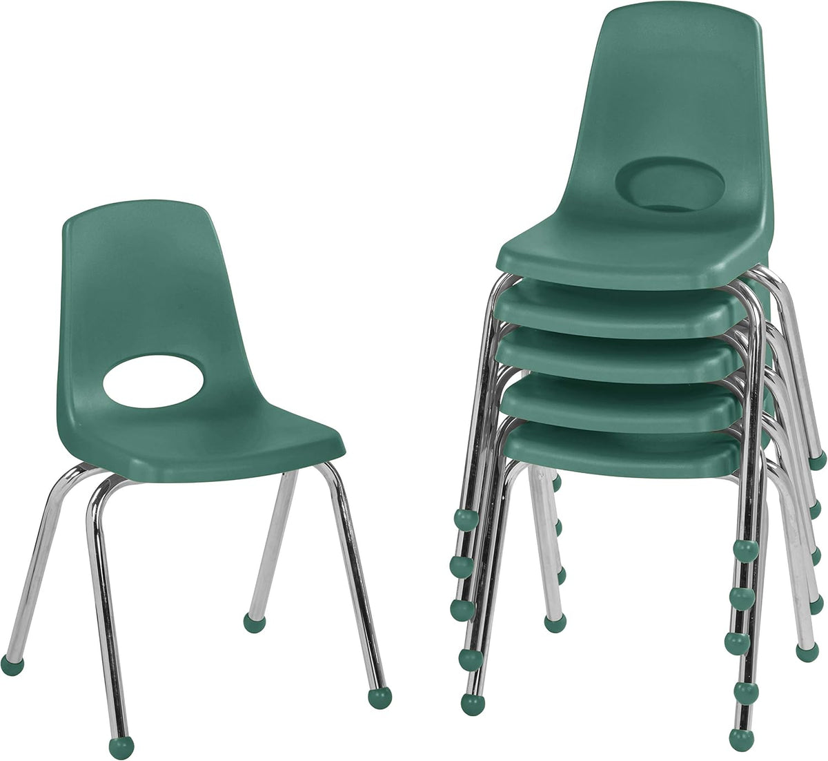 10" School Stack Chair with Swivel Glides, Purple, 6-Pack