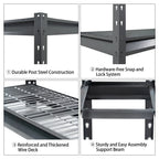Shuntong The Atlas 12000LBS Garage Storage Shelves, 48"W Heavy Duty Metal Industrial Shelves, 4 Tier Adjustable Storage Rack for Warehouse Shop Basement,48"W x 24"D x 72"H, Black
