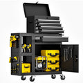 Gewna 5 Drawers Rolling Garage Tool Chest with Locking System,Metal  Storage Cart  with Side Cabinet,Protective Liner & Tool Rack for Garage Workshop