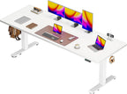 55 x 28 Large Electric Standing Desk, Height Adjustable Computer Desk, 27.6" Deep Desktop, Stand up Gaming Office Desk with 2 Hooks, 3 Preset Heights, for Home Office, Rustic Brown