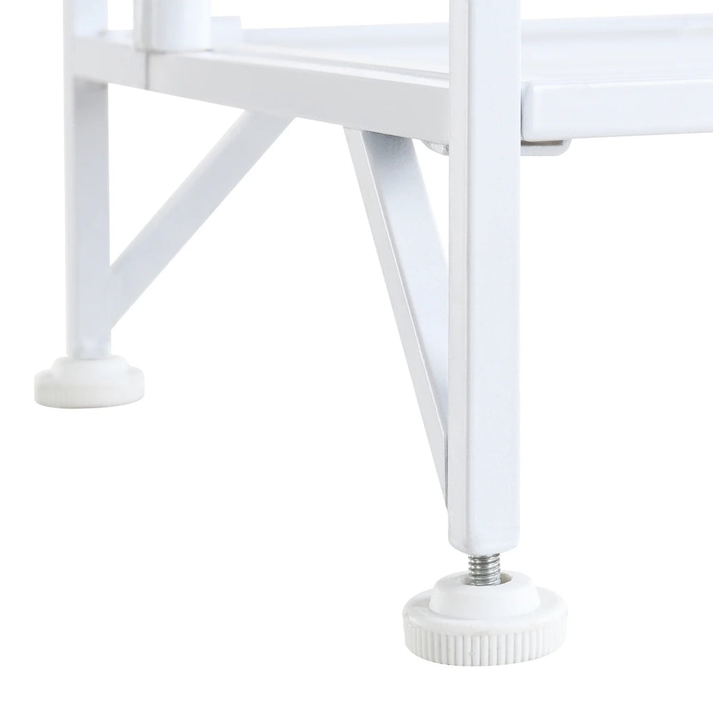 Xtra Storage Wide Folding Shelves w/Three Deluxe Extensions in White Metal