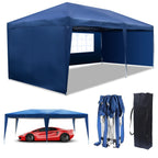 UBesGoo Ez Pop Up Patio Canopy Tent Gazebo Outdoor Party with 6 Sidewalls 10 x 20 ft Blue