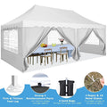 HOTEEL Canopy 10'x20' Pop Up Canopy Tent Heavy Duty Waterproof Adjustable Commercial Instant Canopy Outdoor Party Canopy Parties,Wedding,Outside Patio,Event,Backyard,White