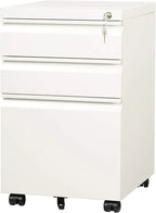3 Drawer Mobile File Cabinet Under Desk Office, Fully Assembled Except Casters, Letter/legal Size, Black