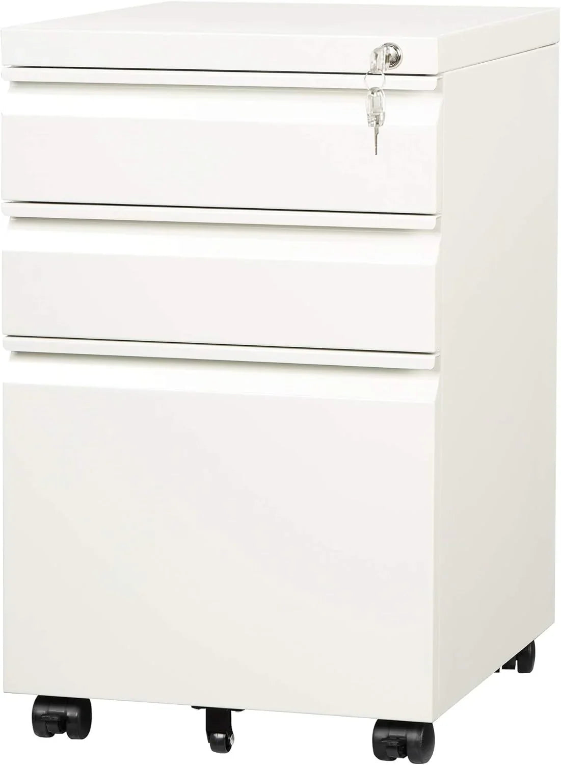 3 Drawer Mobile File Cabinet Under Desk Office, Fully Assembled Except Casters, Letter/legal Size, Black