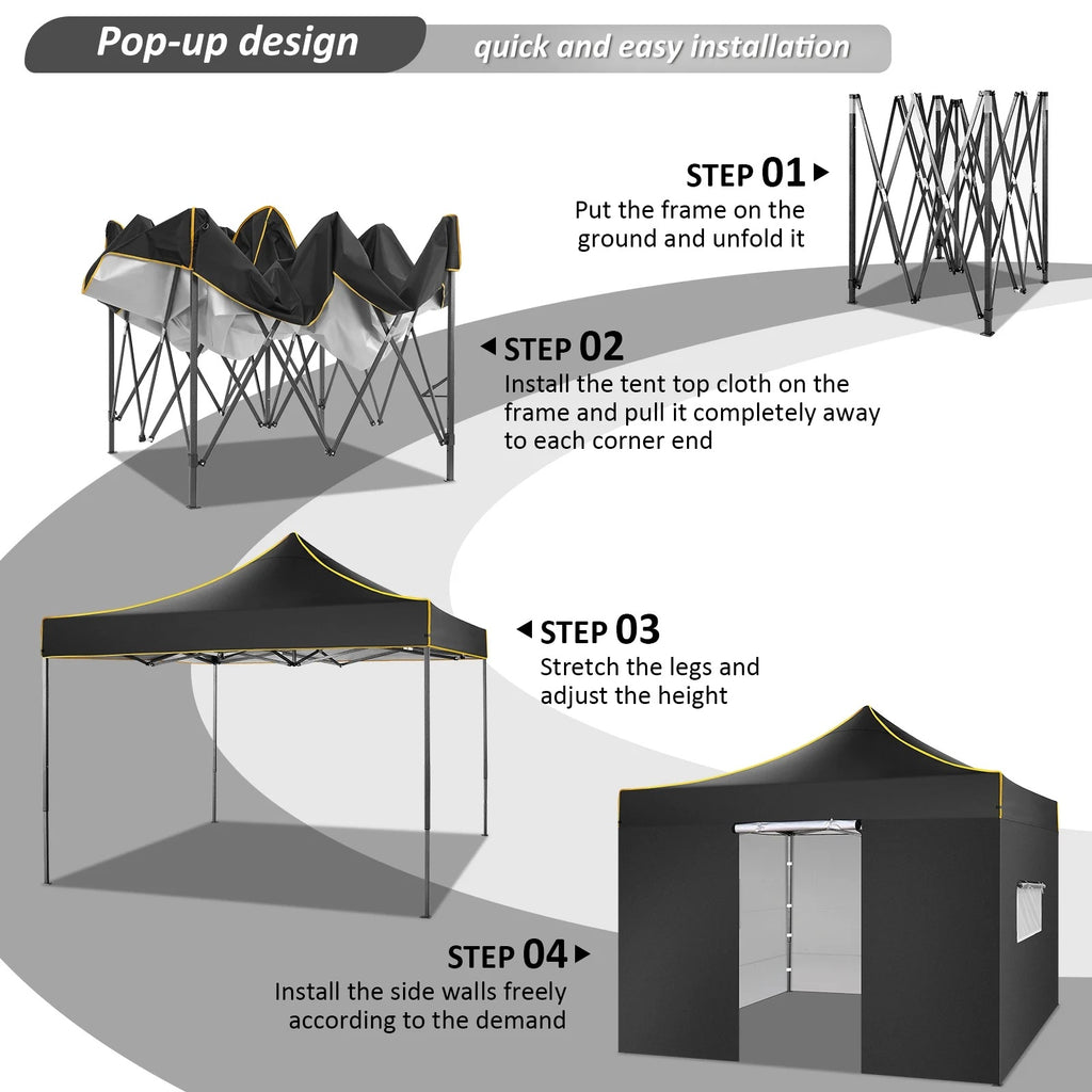 SANOPY 10'x10' Pop up Canopy Tent Anti-UV Waterproof Outdoor Gazebo Instant Party Wedding Backyard Canopy Tent Shade Shelter for Backyard, Patio, Parties,Khaki