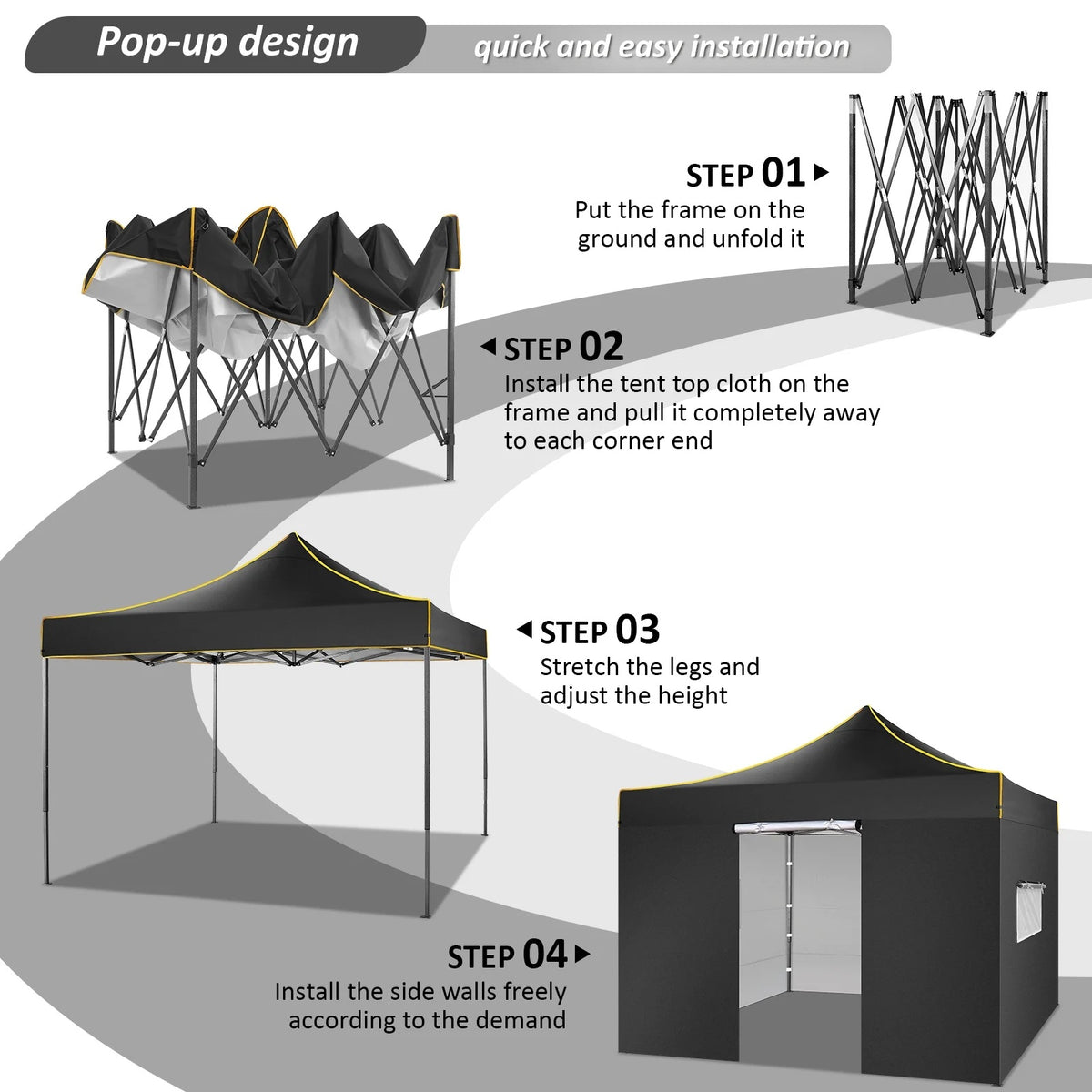 SANOPY 10'x10' Pop up Canopy Tent Anti-UV Waterproof Outdoor Gazebo Instant Party Wedding Backyard Canopy Tent Shade Shelter for Backyard, Patio, Parties,Khaki