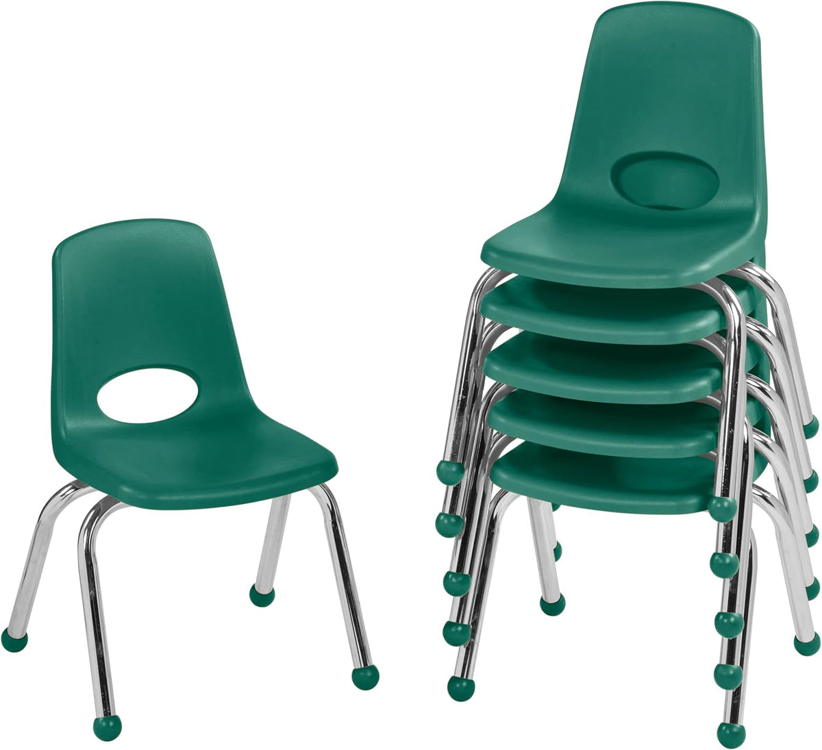 10" School Stack Chair with Swivel Glides, Purple, 6-Pack