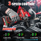 Cordless Impact Wrench, 1/2" Impact Gun, Max Torque 440 Ft-lbs (600 N.m) Heavy Duty Cordless Impact Driver, 3500 RPM Electric Impact Drill, 20V Brushless, 2x4.0Ah Li-ion Battery, 4Pcs Impact Sockets