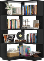 Corner Book Shelf, 6-Shelf L Shaped Corner Bookshelf with Baffle