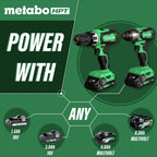 Metabo HPT 18V MultiVolt Hammer Drill and Impact Driver Combo Kit | Cordless | 2-2.0Ah Li-Ion Batteries w/Fuel Gauge | Lifetime Tool Warranty | KC18DFX