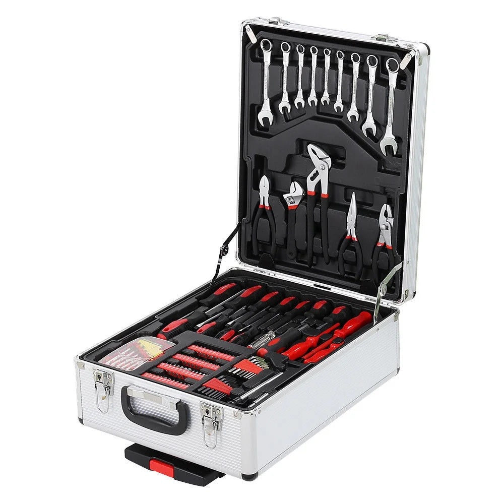 Tool Box with Tools 799pcs Household Tool Set with Aluminum Trolley Case, Auto Repair Tool Kit Toolbox and Wheels