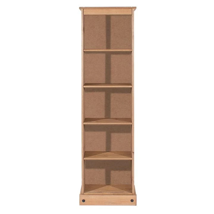 Tall Narrow Wood Bookcase, Slim Freestanding Bookshelf for Small Spaces, Home Office and Living Room
