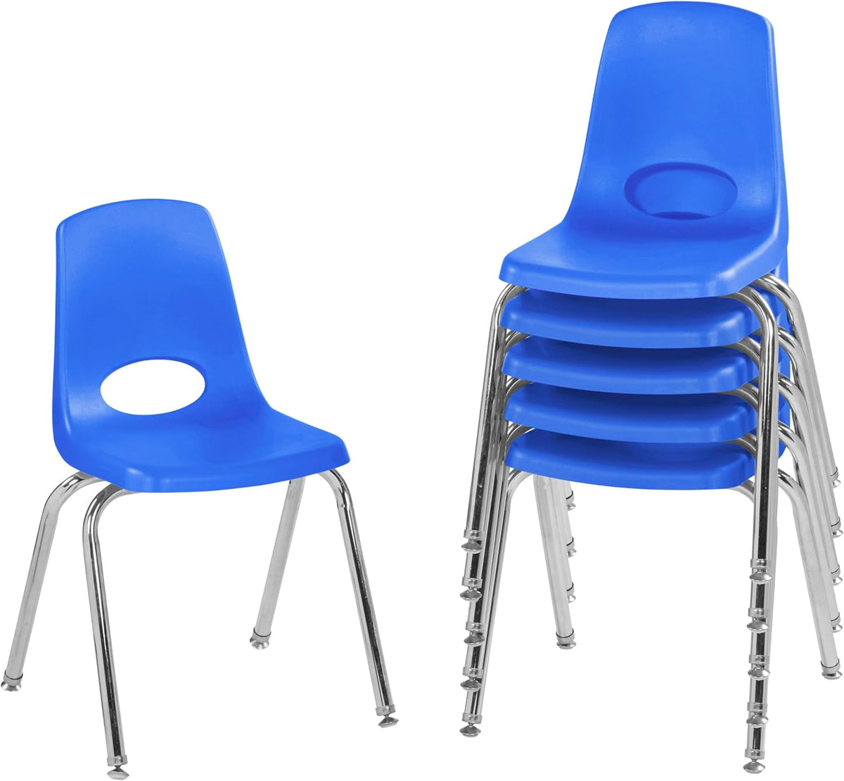 10" School Stack Chair with Swivel Glides, Purple, 6-Pack