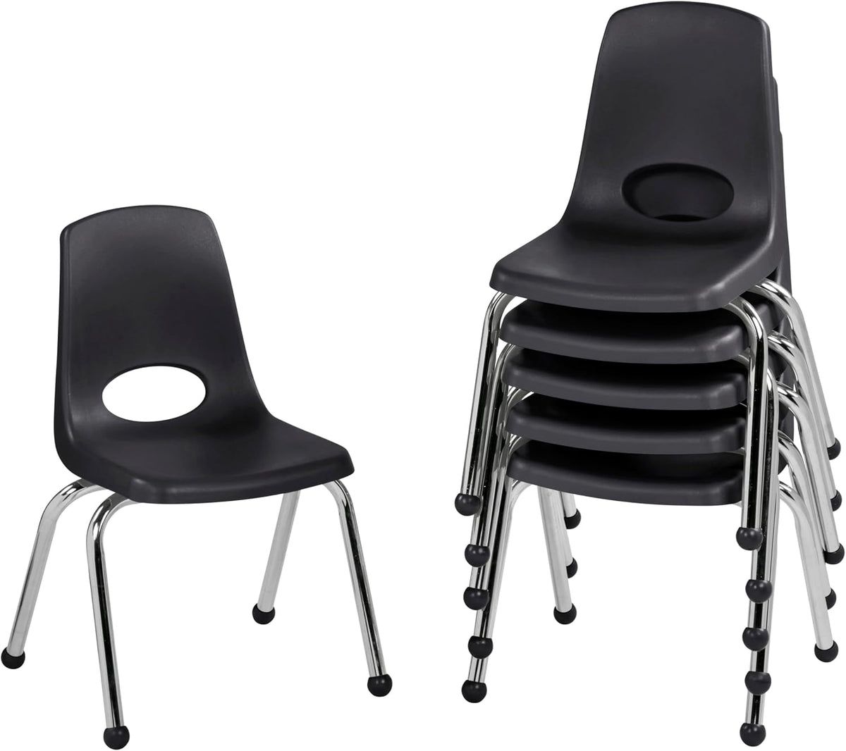 10" School Stack Chair with Swivel Glides, Purple, 6-Pack